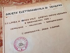 Società Elettroagricola Di  VENAFRO Progetto Linea Elettrica 1928 Isernia molise