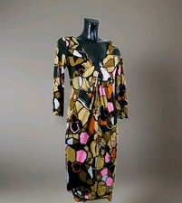 DIANE VON FURSTEMBERG Woman Shift Dress jersey Pure 100% Silk Multicolored uk6 S