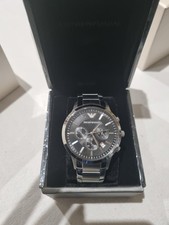 Emporio Armani AR2460 46mm Cassa Argento in Acciaio Cinturino Argento in...