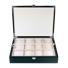 Portaorologi Scatola custodia Cofanetto per 24 orologi da tasca in legno Nera