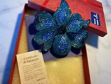 Rosa Blu spilla Swarovski Pezzo unico