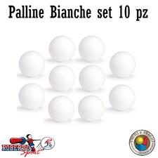 PALLINE PER CALCIO BALILLA ROBERTO SPORT BIANCHE SET 10 PZ (RS1698)