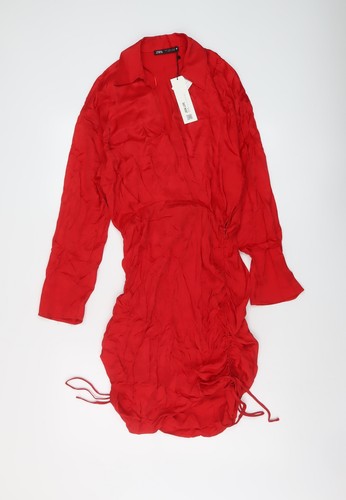 Zara donna rosso viscosa mini