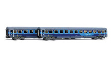 RIVAROSSI HR4408 Set 2 carrozze 2a cl nuova livrea “Intercity Notte” blu/azzurro
