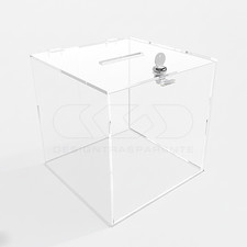 Urna box grande formato in plexiglass trasparente asola e serratura