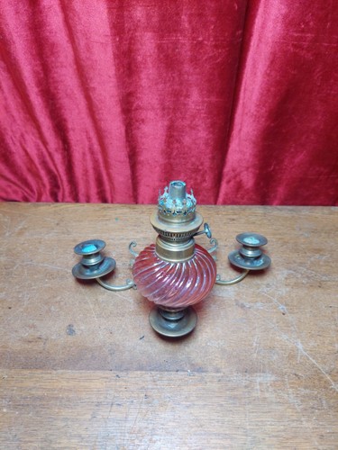 Antique french brass candle - brass,