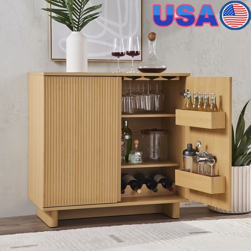 Lillian fluted bar cabinet - fluted,