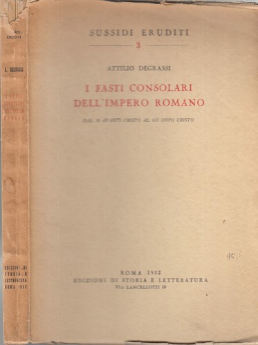 Fasti consolari dell impero - consolari, dell'impero