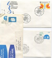 1980 ONU Peacekeeping FDC (2) + busta posta filatelica originale UNPA