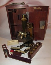 RARO Microscopio F. Koristka All brass Original Mikroskop Microscope primi 900