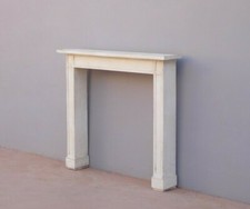 Cornice camino console in legno laccato Shabby Chic, pr.metà '900 - L 127,5 cm!
