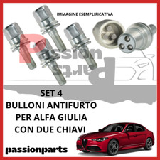 KIT 4 BULLONI ANTIFURTO CERCHI IN LEGA PER ALFA ROMEO GIULIA CON 2 CHIAVI 