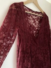 Vestito Intimissimi in pizzo rosso bordeaux – Taglia M – Con sottoveste abbinata