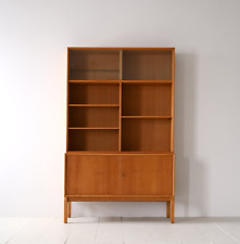 MidCentury Libreria  in rovere con vetrinetta, design vintage scandinavo, 60s