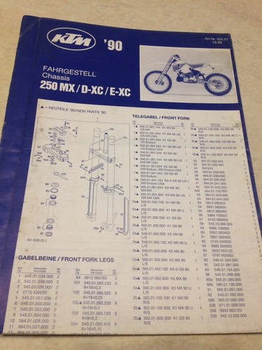 Ktm 250 e - mx, telaio