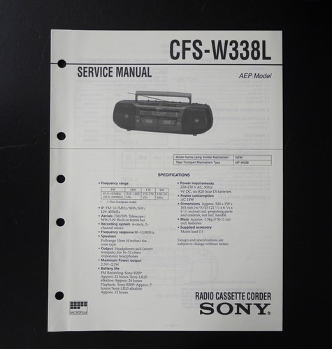 Originale sony cfs w338l radio - originale, cfs-w338l