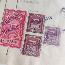 1948 Varietà Coppia Marca Da Bollo Lire 20 Dentellatura Spostata Fattura C01716