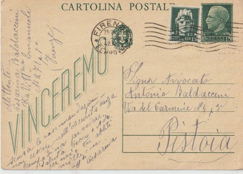 1942 15c intero postale - intero,