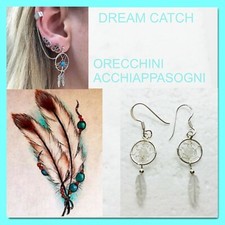 OrecchinI Acchiappasogni Dreamcathc in Argento e Madreperla Diametro 10mm e 16mm