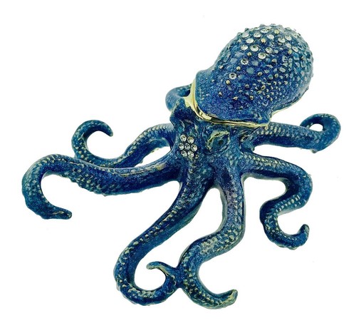 Scatola portagioie polpo blu
