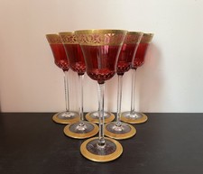 5 St. Louis Crystal Thistle Hock Red Wine Goblet