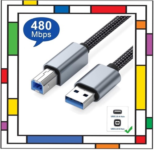 Cavo stampante usb intrecciato - cavo,