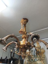 LAMPADARIO LEGNO DORATO - 6