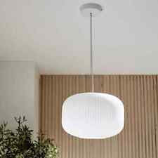 INSPIRE BELLUNA Lampadario Moderno  bianco paralume  E27 Ø35cm vetro e acciaio