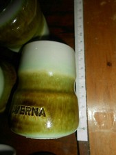 COLLEZIONISMO PUBBLICITà BICCHIERI DI PORCELLANA AVERNA X 8 AMARO ANNI '70 VINTA