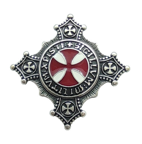 Spilla croce templare metallo - spilla,