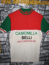 # Vintage Cycling Jersey Wool Maglia Ciclismo Camomilla Belli Salso  '70s Eroica