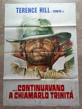 manifesto CONTINUAVANO A CHIAMARLO TRINITÀ Spencer Hill Casaro ORIGINALE 1^ 1971