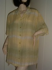 CAMICIA CAMICETTA BLUSA DONNA RIGATA 50-52 TAGLIE FORTI LEGGI LE MISURE