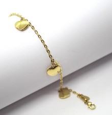Bracciale a Catena in Oro Giallo 18k con Cuori
