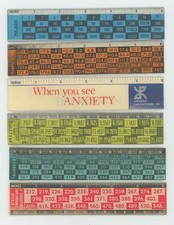 6 righelli sfarfallio lenticolare 6" pollici Vari-Vue originali anni 60