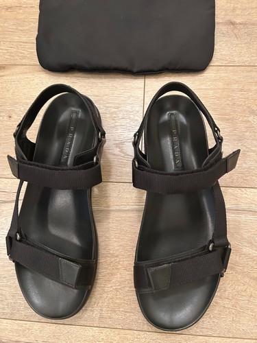 Sandali prada pelle nera uomo - prada,