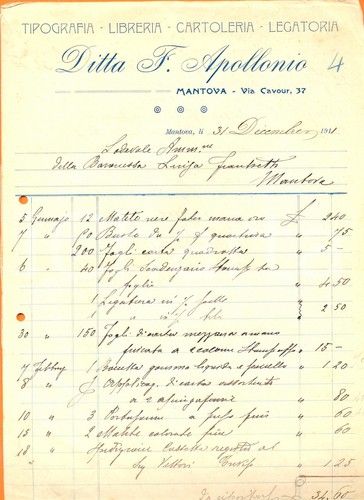 1911 mantova ditta apollonio - mantova,