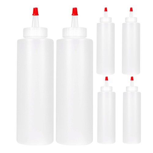 6pc bottiglie per condimenti - bottiglie,