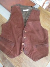 Gilet uomo pelle scamosciata POLLINI anni 90 vintage usato