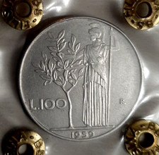 100 LIRE 1959 MINERVA - PERIZIATA - REPUBBLICA ITALIANA
