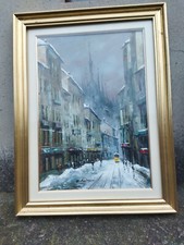 Olio su Tela (con Cornice) 35x50 - Corso Vittorio Emanuele (Eugenio Mantegani) 