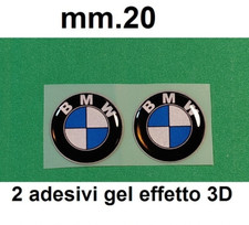 2 adesivi BMW GEL 20. mm Resinati morbidi scritta stemma logo 3D per Auto e Moto