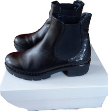 ANFIBI STIVALETTI BEATLES DONNA N.37 IN PELLE NERA NILA&NILA CHELSEA ANKLE BOOTS