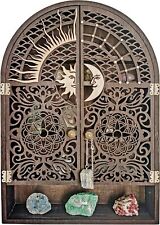 Scaffale Sole e Luna Vetrina Cristallo Appendiabiti da Parete Pietre Vetrina