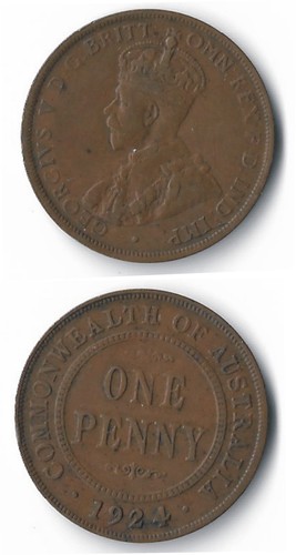 Australia penny 1924 año - 1,
