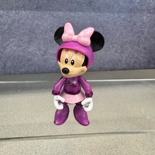 Minnie Mouse Action Figure Viola Outfit Rosa Fiocco Disney Junior Racer 2" Giocattolo