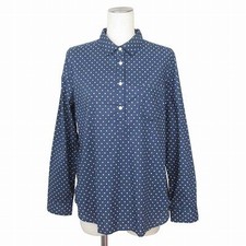 Camicia da donna Afternoon Tea in cotone con motivo a pois blu navy a...