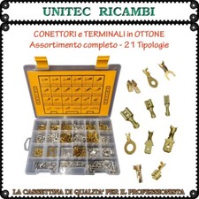 Connettori e terminali in ottone per auto e moto d'epoca cassetta Faston 360 pz 