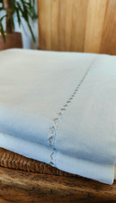 Lenzuolo Matrimoniale Vintage Orlo a Giorno Puro Cotone Corposo Bianco