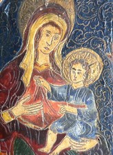 Quadretto/Icona in legno intarsiato e lavorato a mano - Fine '800/Primi '900